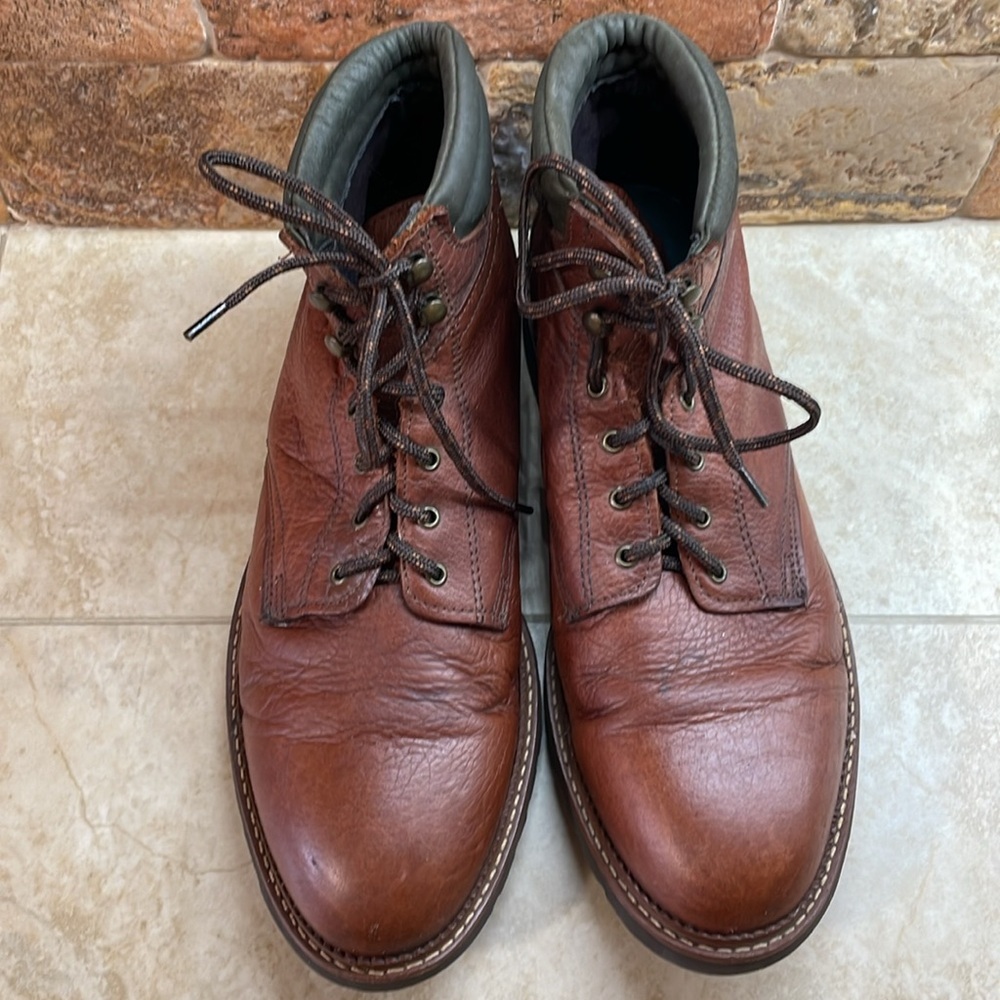 Genuine Leather Men’s Boots Lace Up Gumlite Vibram Made In USA Brown 10M - Picture 6 of 16